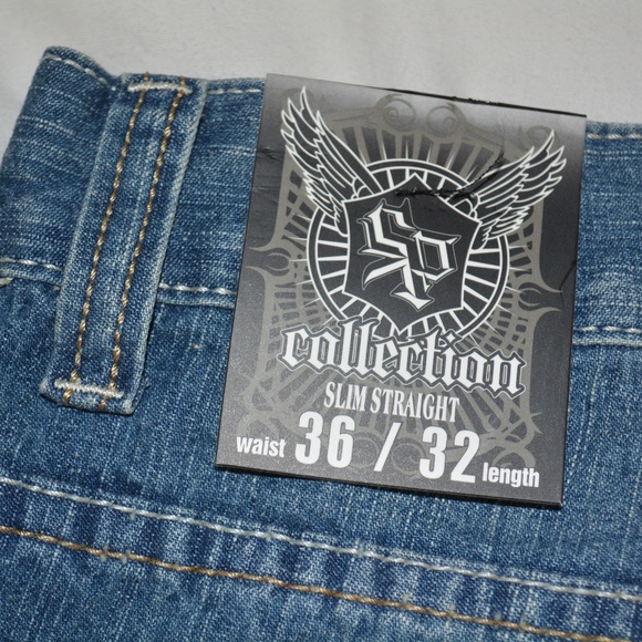 Mens 36 x 32 SP Collection Slim Straight Jeans BTS - Picture 7 of 8